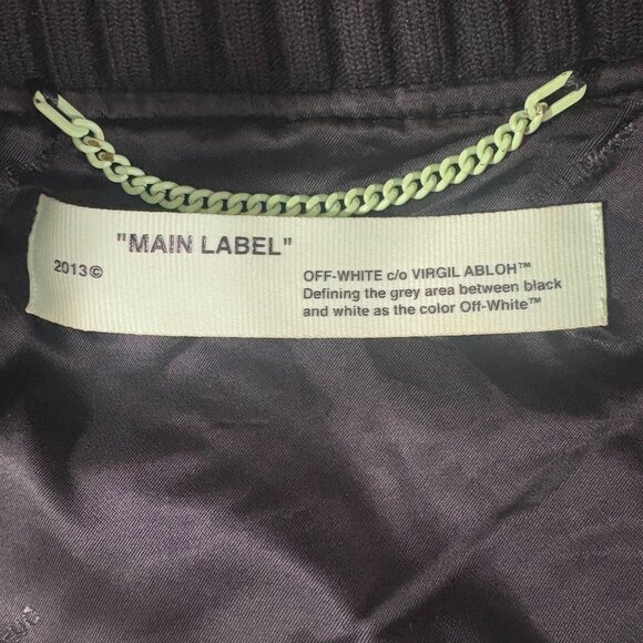 Off-White wool blend varisity jacket size Medium color black multi - Picture 10 of 10